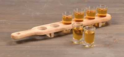 Produktbild von Kesper Schnapsglaser - 6 Stuck - mit Holzhalter - 30 ml
