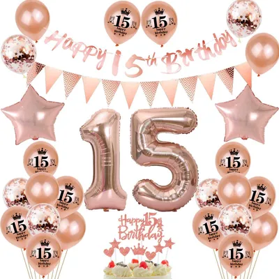 Immagine prodotto di Decorazioni per il quindicesimo compleanno con palloncini
