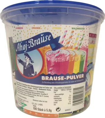 Zdjęcie produktu dla Ahoj sherbet powder Prickelspass 4-fold assorted 580g 100 torebek