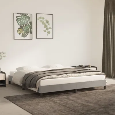 Produktbild von Ankonbej Bettgestell Hellgrau 160x200 cm Samt