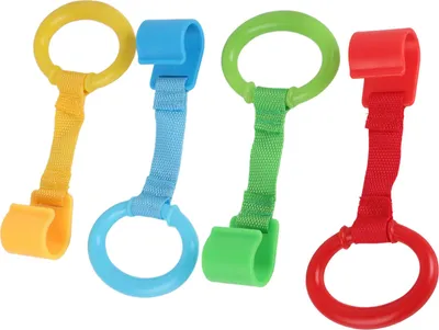 Produktbild von Kinder-Greifringe - 4-teilig, Für Babybett & Laufgitter - Aufstehhilfe, Motoriktraining & Sicherheit