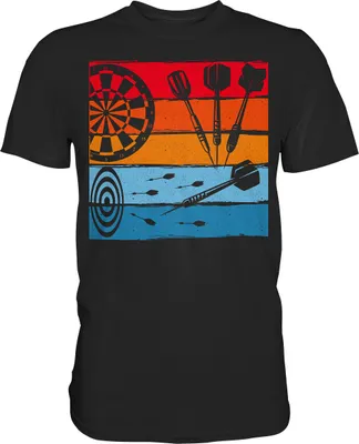 Produktbild von Retro Dartpfeil Dartscheibe 180 Darts T-Shirt – Black / L