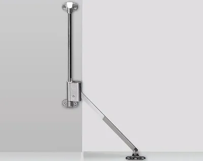 Produktbild von Klappenhalter Klassik D / 400 Stahl, Zinkdruckguss vernickelt mit Bremssystem Länge 400 mm