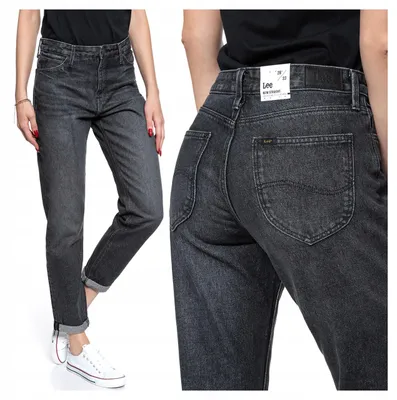 Obrázek produktu pro Lee | Dámské džíny, model Mom Straight, denim, pružný materiál, rovný střih, vysoký pas, velikost W26, délka L33