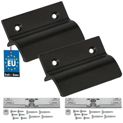 Immagine prodotto di KOTARBAU® 2 Pezzi Maniglia Esterna per Porta del Balcone con Chiusura a Scatto Maniglia per Porta Terrazza con Distanziale e Scatto Marrone