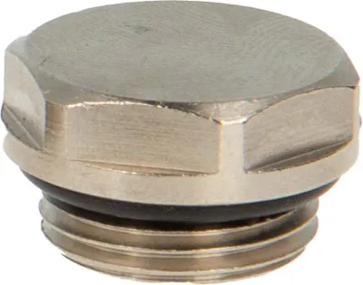 Produktbild von tecuro Blindstopfen, Verschlussstopfen 3/8 Zoll - selbstdichtend mit O-Ring - Messing vernickelt