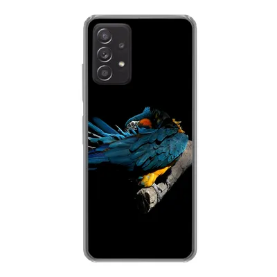 Produktbild von MuchoWow® Handyhülle Schutzhülle Hülle für Samsung Galaxy A33 5G Vogel - Federn - Zweig - Schwarz Silikon Softcase Handy Hülle - Kartenhalter