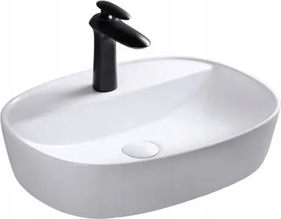 Obrázek produktu pro CERAMIC WHITE CERAMIC umyvadlo s lesklým povrchem 60x40x12 cm