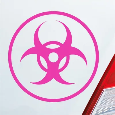 Produktbild von Auto Aufkleber  Hazard Virus Gefahr Corona Krank Infiziert Viren 10x5 cm Pink Sticker Heckscheibenaufkleber