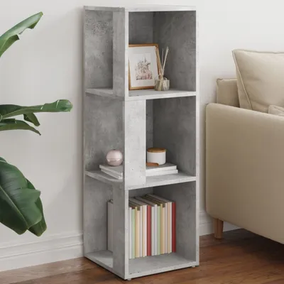 Produktbild von vidaXL rohový regál Concrete Grey 33x33x100 cm Dřevěný materiál