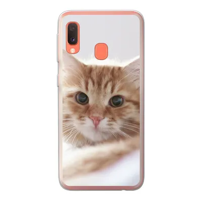 Produktbild von MuchoWow® Handyhülle Schutzhülle Hülle für Samsung Galaxy A20e Katze - Rot - Bett - Mädchen - Kinder - Jungen Silikon Softcase Handy Hülle - Abdeckung