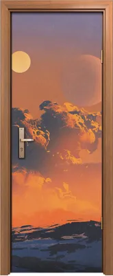 Produktbild von Türposter 70x200 cm Türaufkleber Türtapete Türfolie Klebefolie Cowboy auf einem Pferd Sonnenuntergang