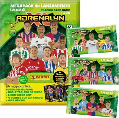 Produktbild von PANINI | Megazestartset Adrenalyn XL - La Liga 2025 - Sammelalbum - 4 Packungen mit Karten - Limitierte Edition