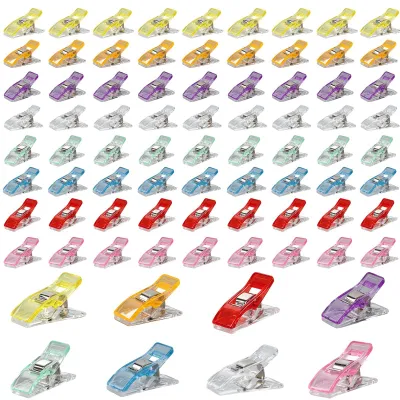 Produktbild von Stoffklammern - 80 Stück Nähclips zum Fixieren von Stofflagen - für Nähen, Quilting und Basteln - Mehrfarbig