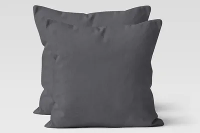 Produktbild von 2er Set Renforcé UNI Kissenhüllen 80x80 cm Kopfkissen Garnitur 100% Baumwolle Mit Reißverschluss anthrazit