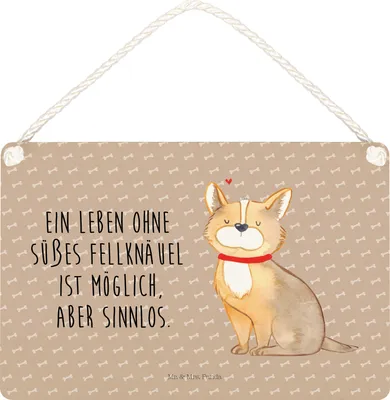 Produktbild von Mr. & Mrs. Panda holzbild Hund Glück DIN A5 - Hundeglück - Geschenk, Türschild, Corgie, Sprüche, glücklich, hängeschild, Wandbild Holz, Schild, Herz, Liebe