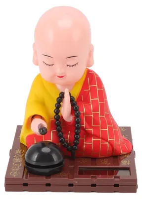 Produktbild von Solidchoice – Kleine buddhistische Mönchsfigur mit Sonnendekor – Glücksbringer für Zuhause und Büro