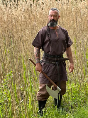 Produktbild von Wikinger Tunika kurzarm Dunkelbraun "Theobald"  XXL