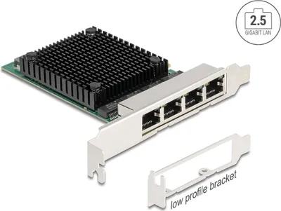 Produktbild von Delock PCI Express x4 Netzwerkkarte 2,5 Gigabit LAN 4 x RJ45 RTL8125