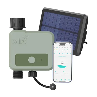 Produktbild von Smart WiFi Bewässerungscomputer - Solar & USB, Wetterfest, Einfaches Setup