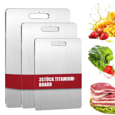 Image de Solidchoice - Ensemble de 3 planches à découper en acier inoxydable pour la cuisine