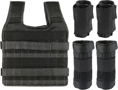 Immagine prodotto di Gilet zavorrato - Gilet per l'allenamento - Allenamento della forza - Peso regolabile - 35 kg - Nero