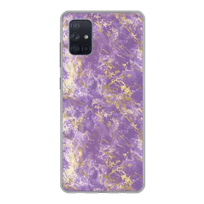 Produktbild von MuchoWow® Handyhülle Schutzhülle Hülle für Samsung Galaxy A71 Marmor - Lila - Gold - Muster Silikon Softcase Handy Hülle - Kartenbesitzer