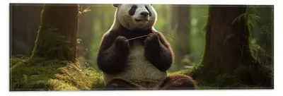 Productafbeelding van Vlag - Panda - Dier - Bos - 60x20 cm Foto op Polyester Vlag