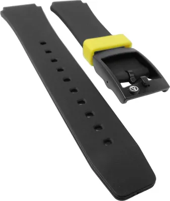 Produktbild von Q&Q SmileSolar | Uhrenarmband 18mm Kunststoff Schwarz/Gelb 31081