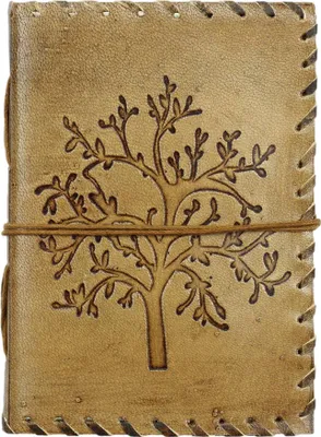 Produktbild von Notizbuch aus Leder - hellbraun - Skizzenbuch - Tagebuch - Baum des Lebens