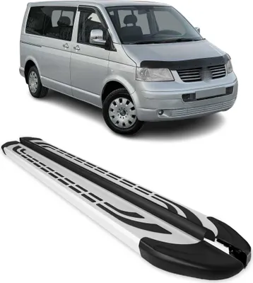 Image de Marchepieds Latéraux pédale pour VW Transporter T5 2003-2015 Alu Gris L1 Court