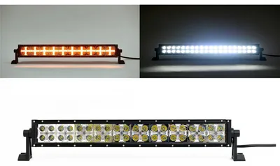 Zdjęcie produktu dla Listwa LED o długości 54 cm, reflektor diodowy LED, światło białe i pomarańczowo-żółte, światło migające, CROSS DRL, 120 W, 12 V/24 V