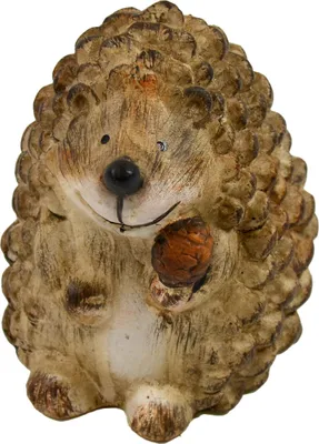 Produktbild von Dekofigur Statue Skulptur Igel Innenraum Dekoration Polyresin braun H 13.5 cm