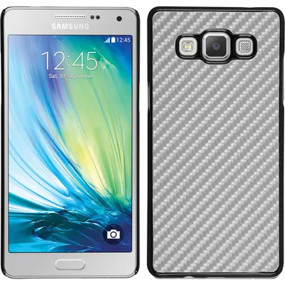 Produktbild von PhoneNatic Case kompatibel mit Samsung Galaxy A7 (A700) - Hülle silber Carbonoptik Hard-case + 2 Schutzfolien