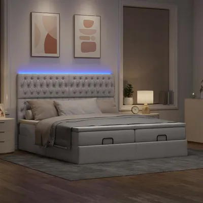 Produktbild von Maison Exclusive - Ottoman-Bett mit Matratzen & LEDs Taupe 180x200 cm Stoff