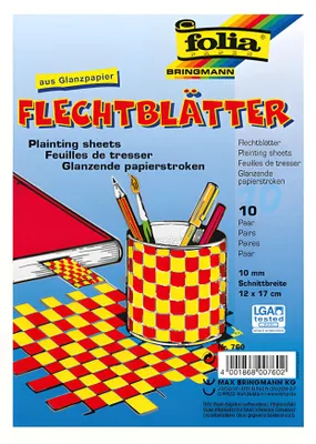 Produktbild von Flechtblätter 12x17cm FOLIA 760 10Paar bunt sort.