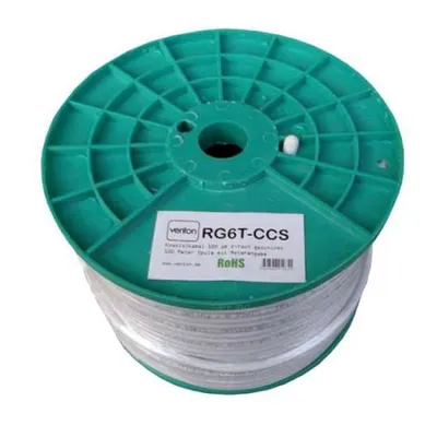 Produktbild von Koax Sat Kabel Venton RG6T-CCS 100dB 2-Fach HQ 100m