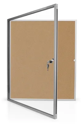 Zdjęcie produktu dla Magnetoplan 1215124 Gablota korkowa SP ze szkłem akrylowym, do użytku wewnętrznego, 87 x 75 cm
