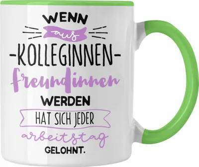 Produktbild von Trendation - Kollegin Tasse Geschenk Arbeitskollegin Freunde Beste Kollegin Geschenkidee (Grün)