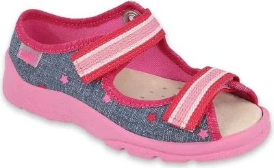 Produktbild von Hausschuhe Sandalen Befado Max 869X146 rosa mit Sternen mit Lederinnensohle