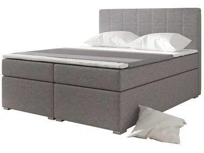 Produktbild von NABBI Gepolstert Doppelbett mit Stauraum Anzia 140 - hellgrau