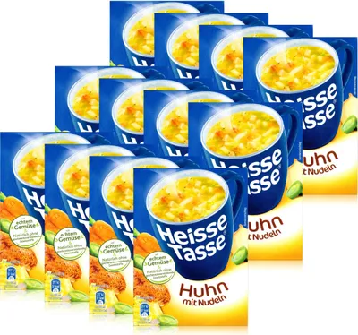 Produktbild von Heisse Tasse Huhn mit Nudeln 3 Beutel á 12,2g (12er Pack)
