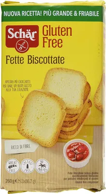 Produktbild von 6x Schar Fette Biscottate Senza Glutine Zwieback gebackenem Brot 260g Glutenfrei