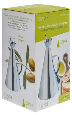 Productafbeelding van Druppelvrije roestvrijstalen olieflacon, 500 ml.