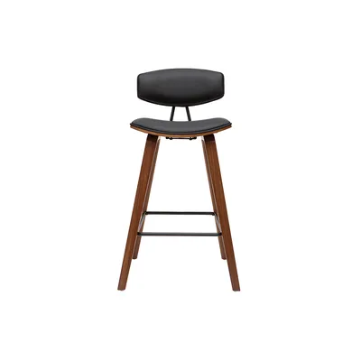 Produktbild von Miliboo - Design-Barhocker schwarz mit dunklem Holz H 69 cm (Zweierset) VASCO