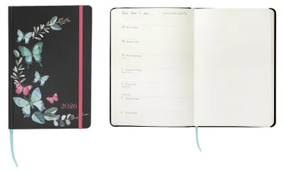 Produktbild von Idena 12065 - Taschenkalender 2026 im Format 9 x 14 cm, 1 Woche auf 1 Seite, Ter