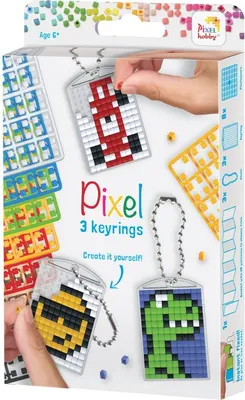 Immagine prodotto di Set di portachiavi Pixelhobby Pixel cool 3pcs - 1 set
