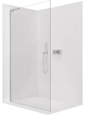 Immagine prodotto di Pannello doccia angolare Walk-in Onyx, lato sinistro, spessore 10 mm, finitura cromata, vetro trasparente, dimensioni 120x200 cm