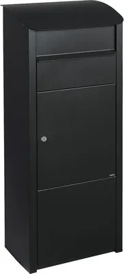 Produktbild von MEFA Paketbriefkasten Stahl pulverbeschichtet BxHxT 385/990/230 mm Birch 490 Tiefschwarz RAL 9005 Entnahme vorne