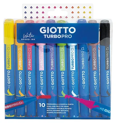 Image de Giotto F428300, 10 couleurs, Couleurs variées, Pointe stylo/pinceau, Multicolore, Garçon, Fille, Adulte/Enfant